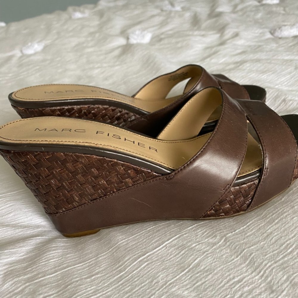 Marc Fisher Leather Wedge Sandals